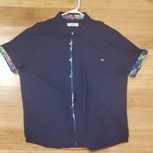 Tommy Bahama Dark Blue Shirt with Colorful Trim